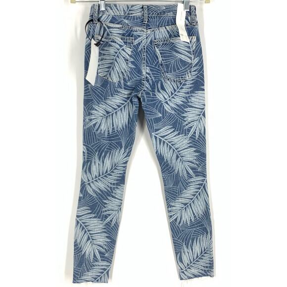 Current/Elliot The Stiletto Jean Wily Blue Palm Print Size 23 - Picture 2 of 7